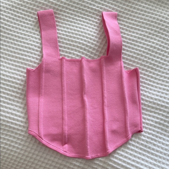 Target Tops - Target Pink Ribbed Corset Top